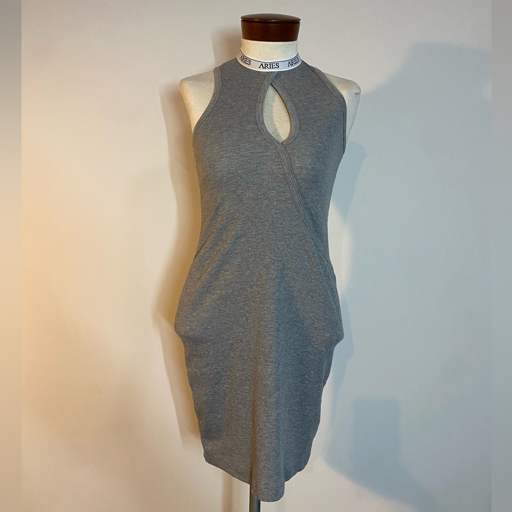 Aries Rib Knit sleeveless racer back mini dress men’s underwear inspired size S